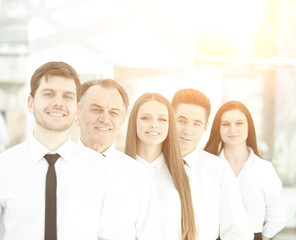 close up. confident business team on blurred background office