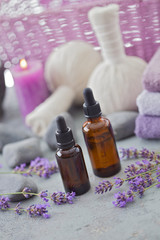 Fototapeta na wymiar aromatherapy lavender oil