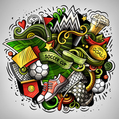Cartoon vector doodles Football illustration