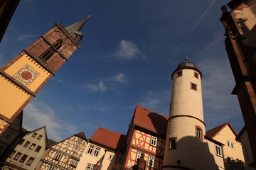 Fototapeta na wymiar Blickwinkel in der Wertheimer Altstadt