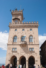Fototapeta na wymiar Public palace in Liberty square of San Marino