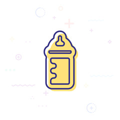 Baby feeding bottle vector flat icon design