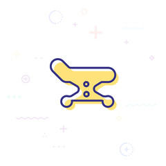 The bed icon. Hotel symbol. Flat Vector illustration
