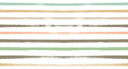 Summer Sailor Stripes Seamless Vector Pattern. Autumn Colors Textile Blue, Green, White, Purple, Brown, Gray Print. Hipster Vintage Retro Stripes Design. Creative Horizontal Banner. Watercolor Prints