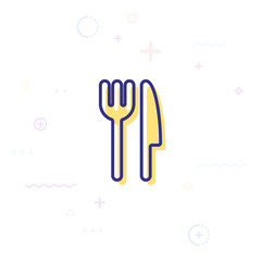 Fork and Knife icon vector, solid illustration, pictogram isolated on gray