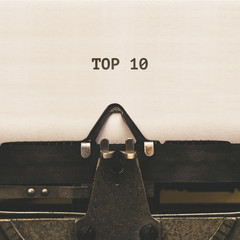 Text Top 10 written in intage type writer from 1920s