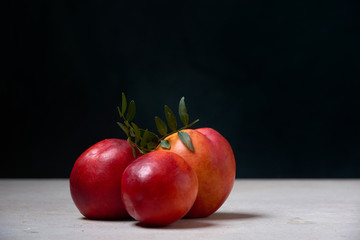 nectarines peaches fruit fresh natural ripe fruit red color