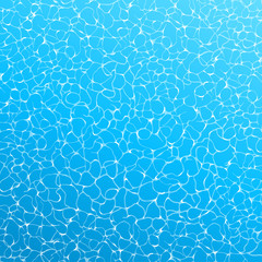 
Realistic vector summer poster. Blue water top view. 