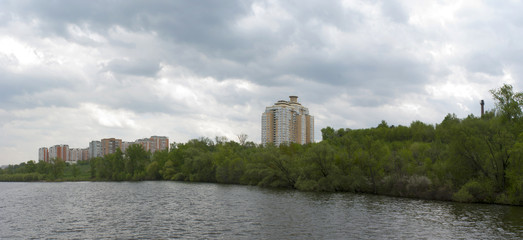 Fototapeta na wymiar Moscow river panorama