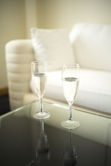 Luxury hotel suite bedroom