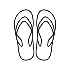 slippers outline stroke icon vector