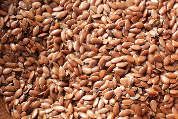 Flax seeds, closeup