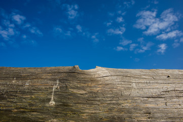 old wooden fence and sky.