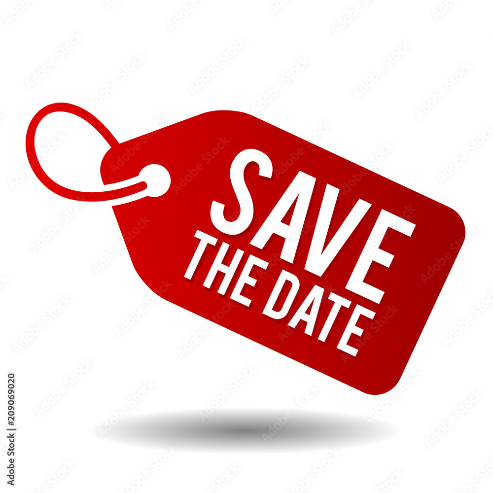 Poster save the date. eps10 vector label.