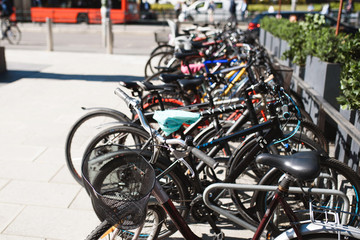 Bicycles Parking in City