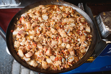 Big Pan with Seafood Dish