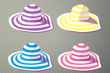 Beach hats, vector illustration