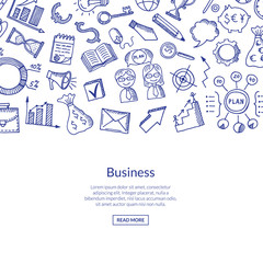Vector business doodle icons background illustration