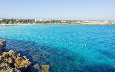 Beautiful view to the blue greco sea