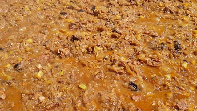 Bigos food closeup. traditional Polish dish of sauerkraut and meat