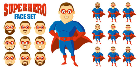 Superhero Face Set Cartoon character