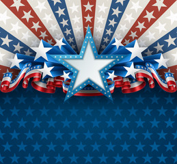 Patriotic American Background with Star