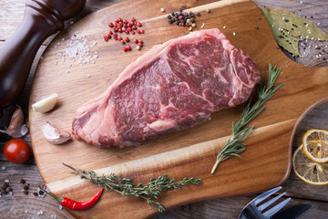Raw beef sreak