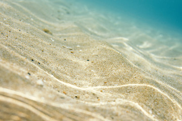 Closeup shot to the underwater sand