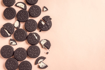 Chocolate and cream sandwich cookies