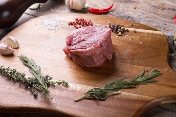 Raw beef sreak