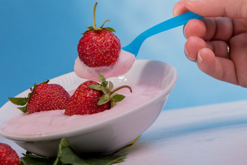 Drones flying in blue sky from the bottom