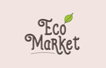 eco market word text typography design logo icon