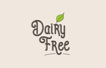 dairy free word text typography design logo icon