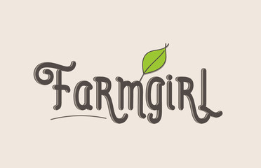 farmgirl word text typography design logo icon