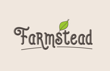 farmstead word text typography design logo icon