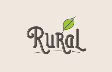rural word text typography design logo icon