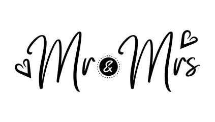 mr amd mrs bride and groom calligraphy