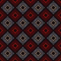 Ethnic boho seamless pattern. Hand hatching. Traditional ornament. Geometric background. Folk motif. Textile rapport.