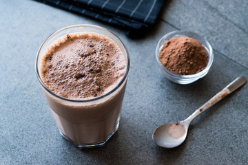 Chocolate Protein Shake Smoothie with Whey Protein Powder