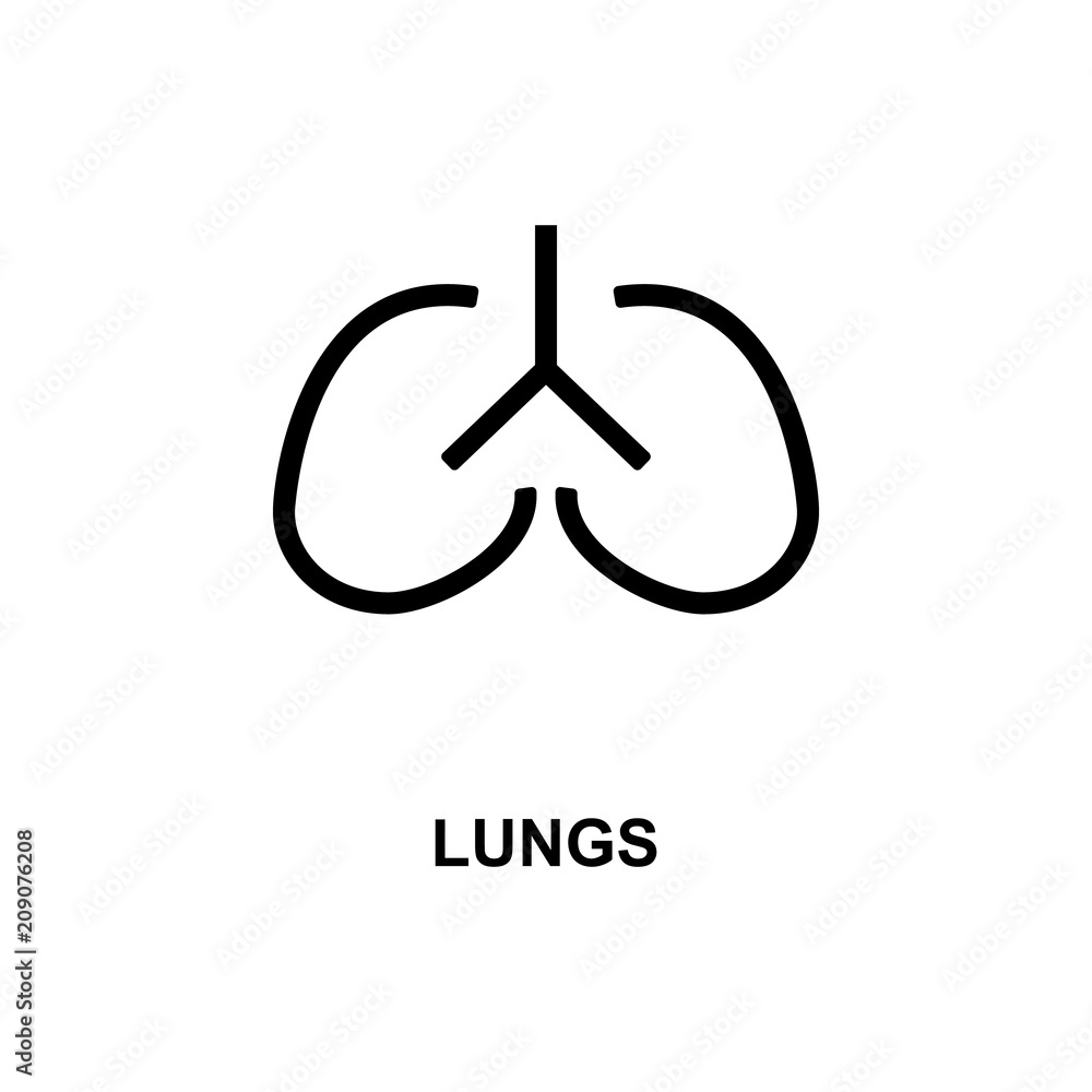 Poster lungs line icon. element of treatment icon for mobile concept and web apps. thin line lungs line ico