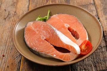 raw salmon steak