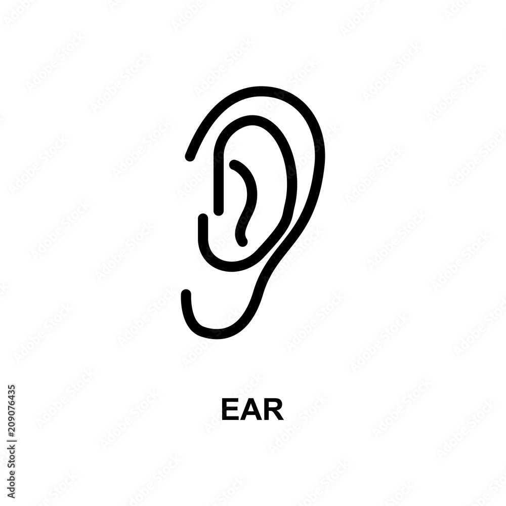 Poster ear line icon. element of treatment icon for mobile concept and web apps. thin line ear line icon ca