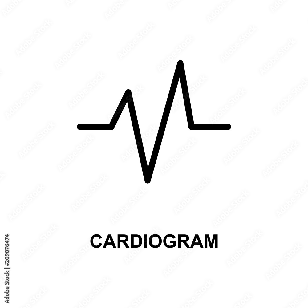 Aufkleber cardiogram line icon. element of treatment icon for mobile concept and web apps. thin line cardiogra