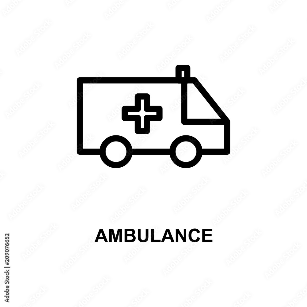 Aufkleber ambulance line icon. element of treatment icon for mobile concept and web apps. thin line ambulance 
