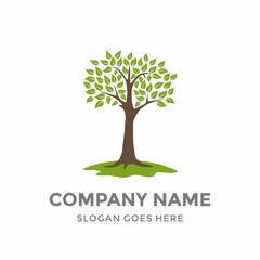 Grow Tree World Enviroment Leaf Organic Green Plant Nature Farm Agriculture Business Company Stock Vector Logo Design Template