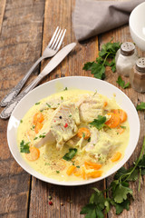 fish with coconut cream and curcuma