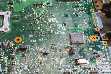 dusty laptop motherboard