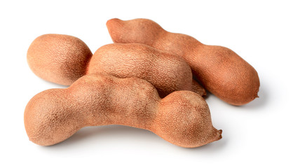 fresh tamarind fruit isolated on white