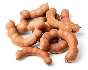 fresh tamarind fruit isolated on white