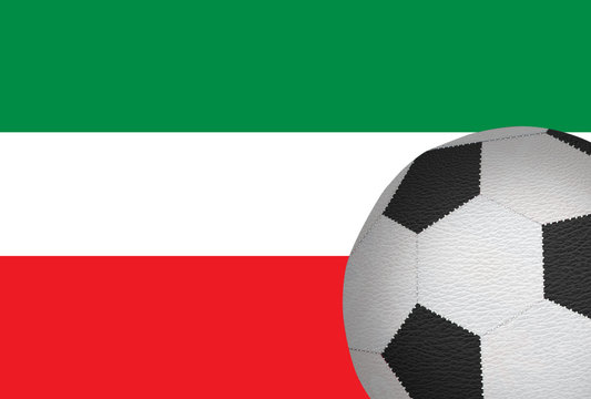 football ball against flag of Iran,